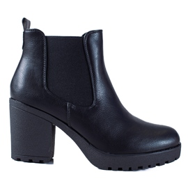 SHELOVET Botas Jodhpur pretas clássicas no poste preto