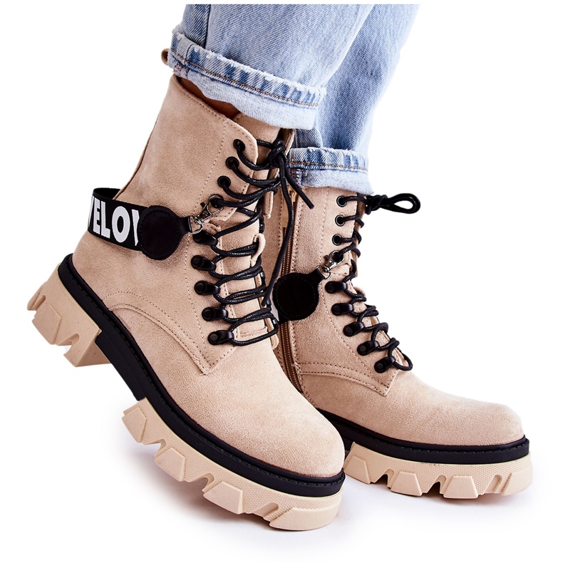 PS1 Botas altas de camurça com aquecimento bege Danity castanho