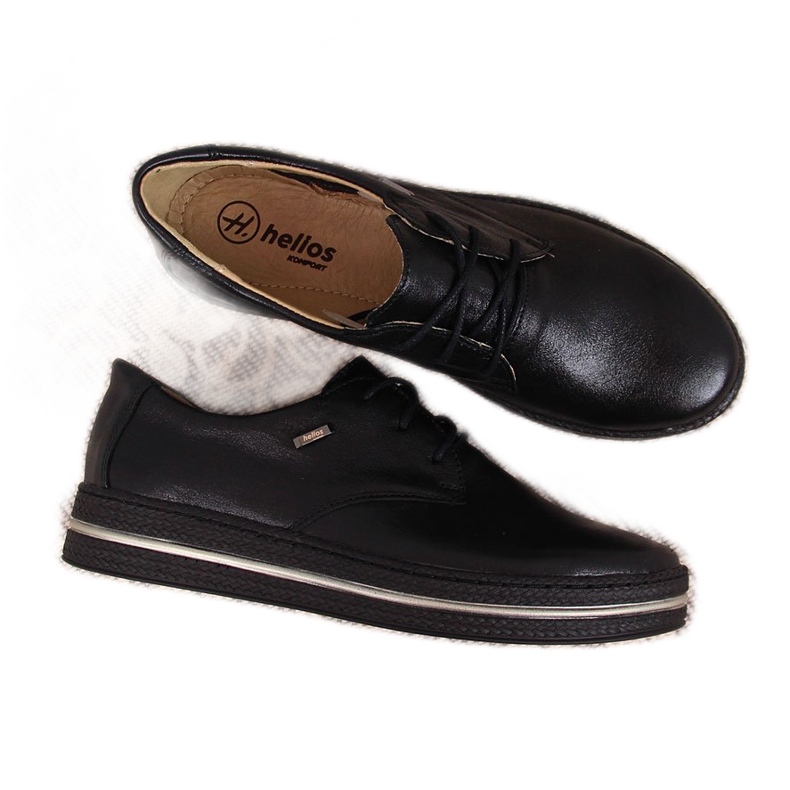 Sapatos femininos de couro preto Helios 380