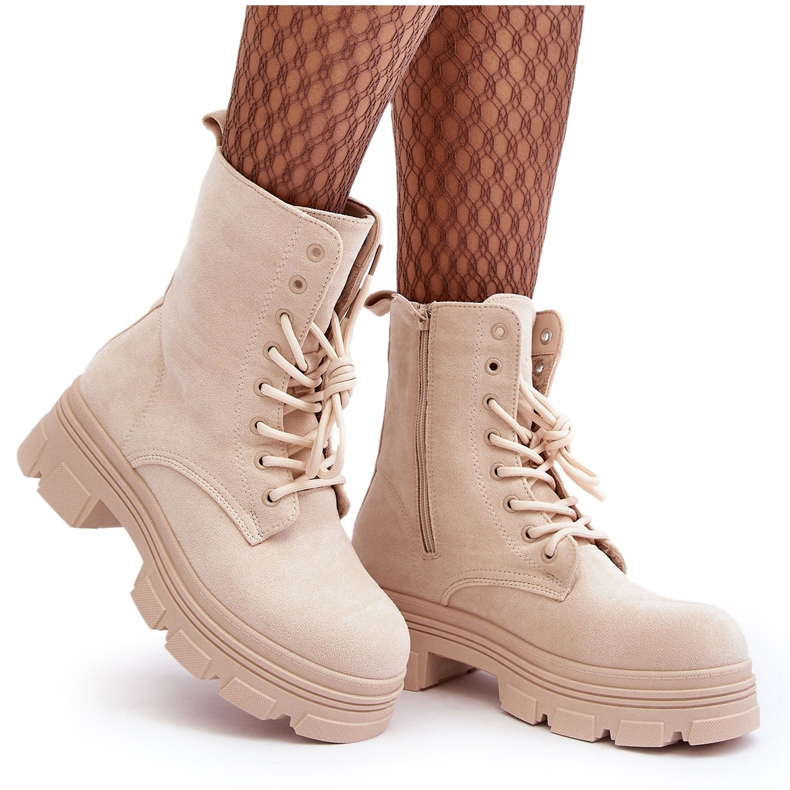 Botas de Camurça com Zíper Bege Marley