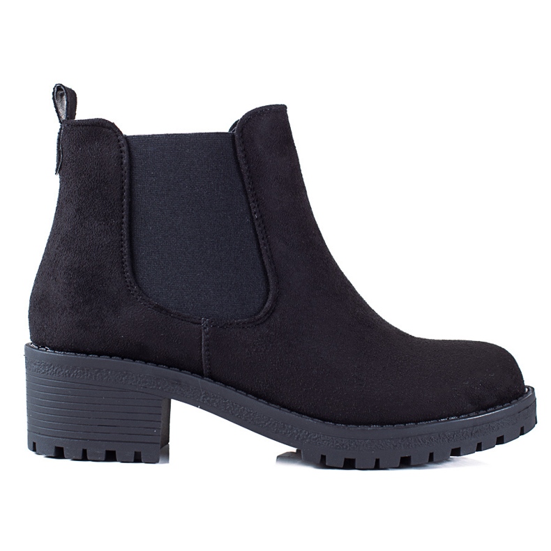 SHELOVET Botas Jodhpur de camurça preta no poste preto
