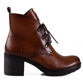 W. Potocki Trabalhadores femininos Potocki de salto alto marrom castanho