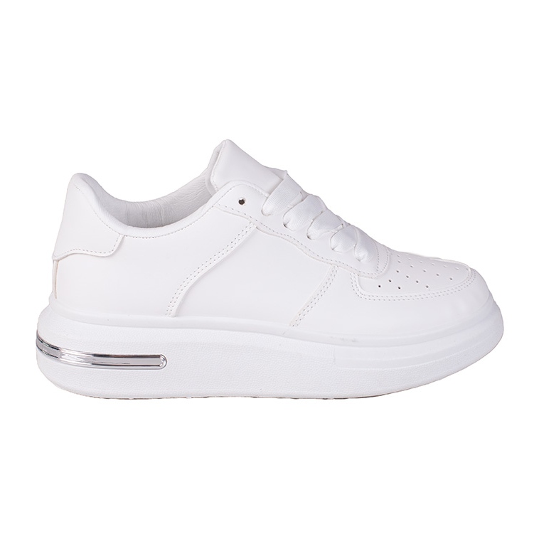 Tênis feminino Shelovet branco feito de couro ecológico