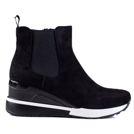 Botas esportivas femininas Vinceza em uma cunha preta preto