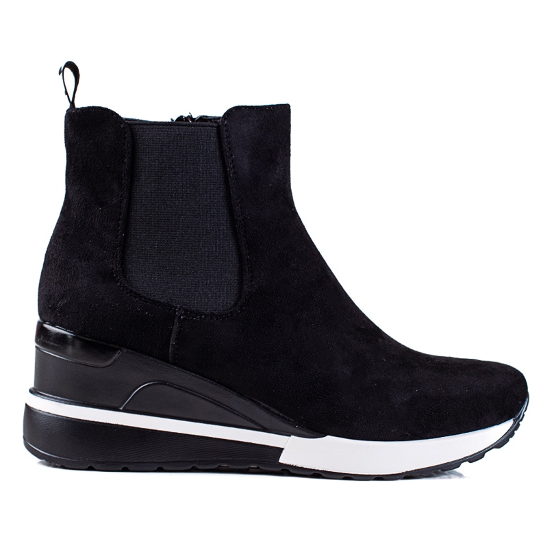 Botas esportivas femininas Vinceza em uma cunha preta preto