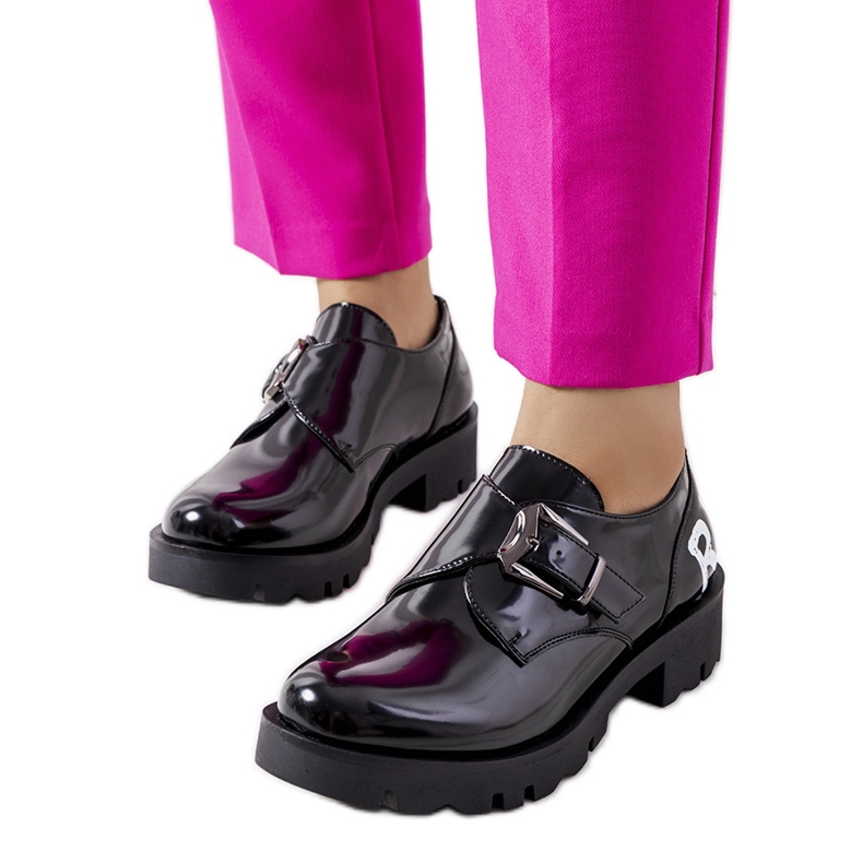 Sapatos de lente preta preto