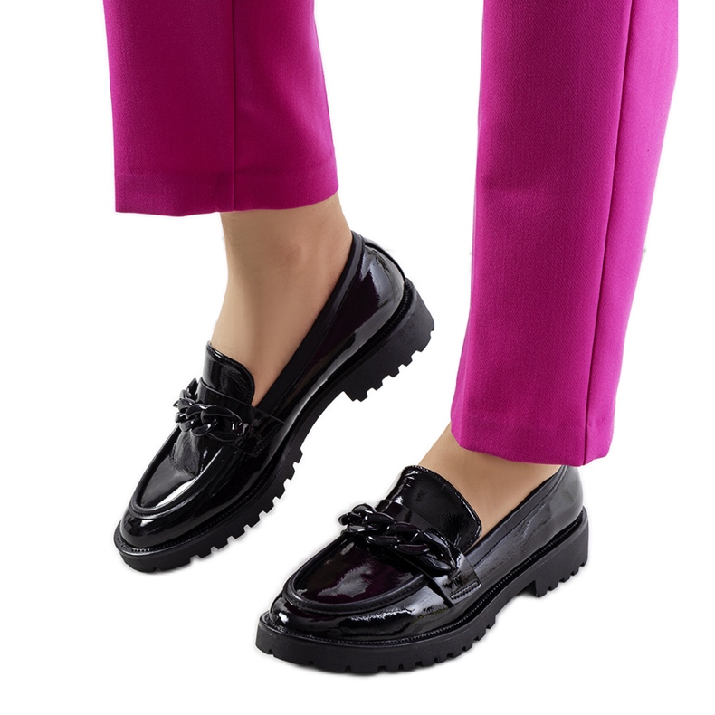 Sapato preto lacado Zezag