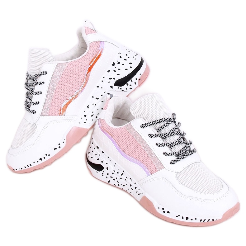 Tênis esportivo feminino Milano Pink branco rosa