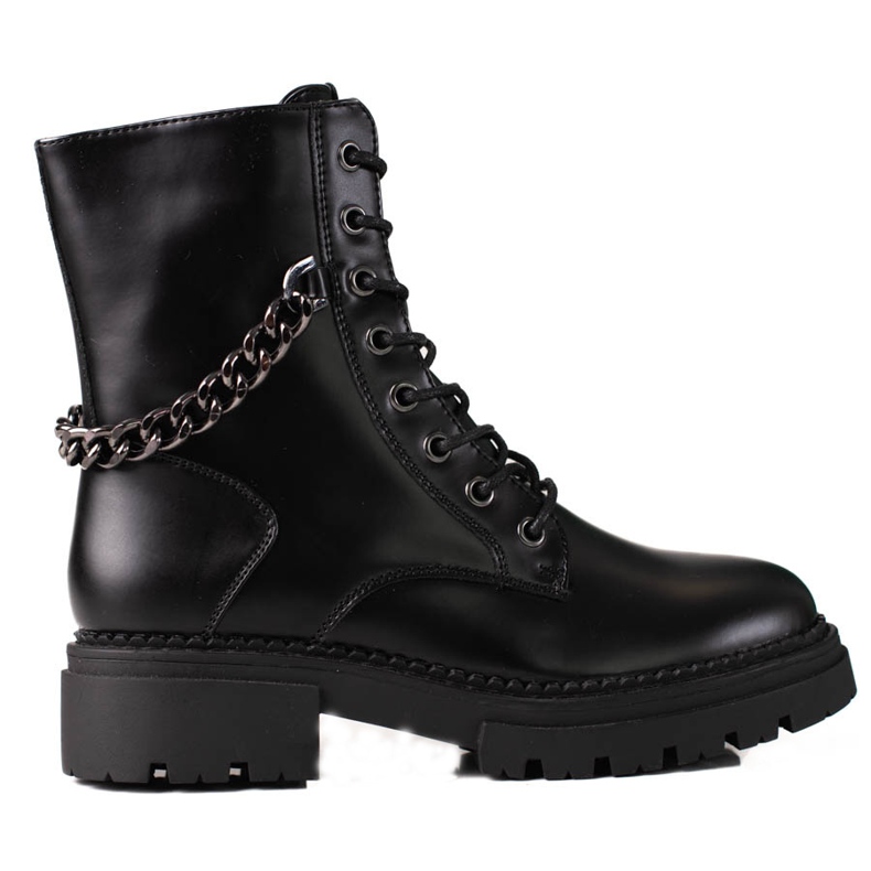 Malas pretas de senhora com corrente Shelovet numa plataforma grossa preto