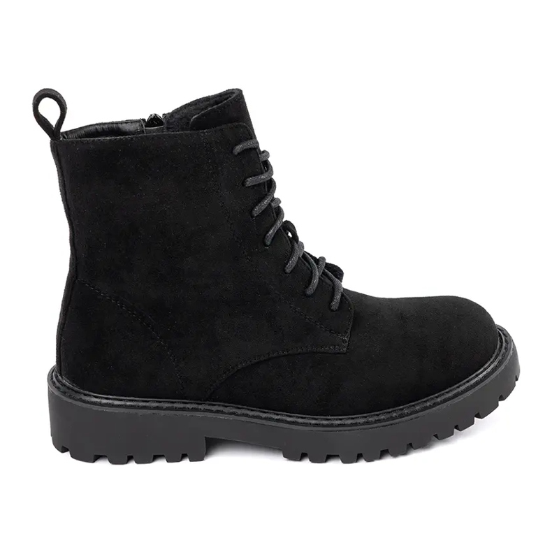 Botas femininas de camurça preta preto