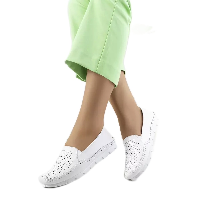 Mocassim de couro branco Juiz