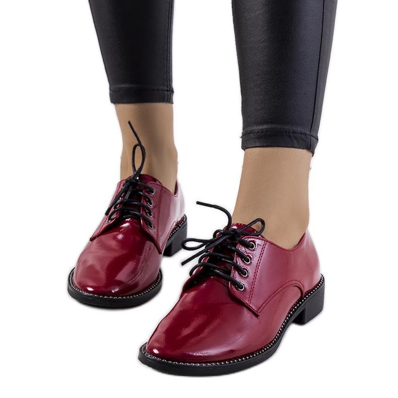 Sapatos femininos marrons Ricieri vermelho