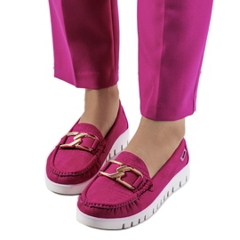 Mocassim rosa na plataforma Campini roxo