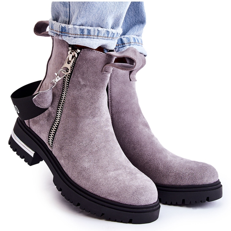 PS1 Botas quentes femininas com zíper Cinza Calvaro PS1 Botas quentes femininas com zíper Cinza Calvaro