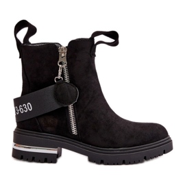 Botas quentes de mulher com fecho Preto Calvaro Botas quentes de mulher com fecho Preto Calvaro