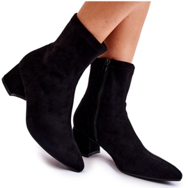 WD1 Botas altas femininas de camurça preta Gloriss preto