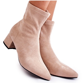 WD1 Botas altas femininas de camurça bege Gloriss