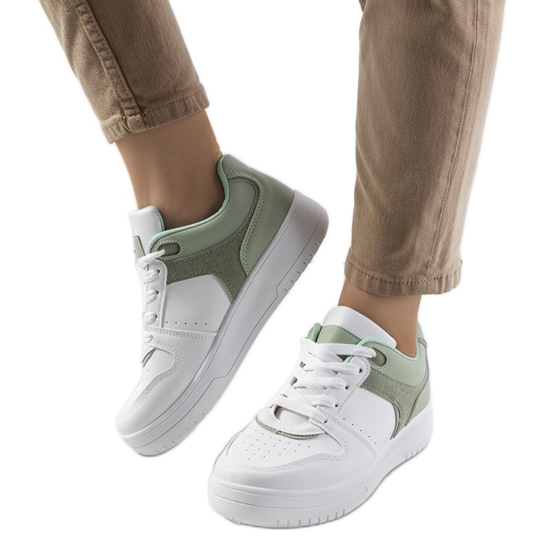 Tênis feminino verde Lins branco
