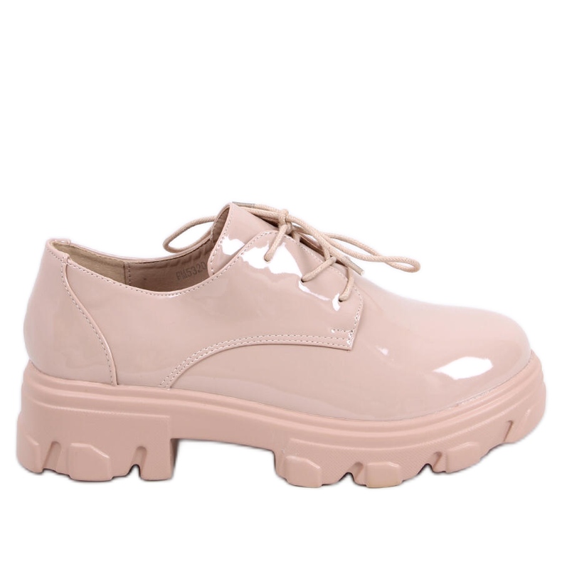 Mocassim Pragma Nude com solado alto bege rosa