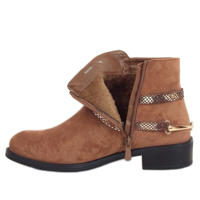 Bota feminina de camurça Zinaida Camel castanho