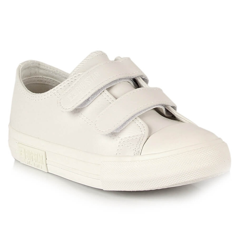 Tênis infantil com velcro branco couro ecológico Big Star KK374055