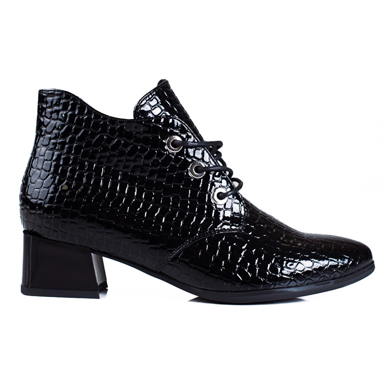 Botas baixas de mulher Vinceza pretas com atacadores preto