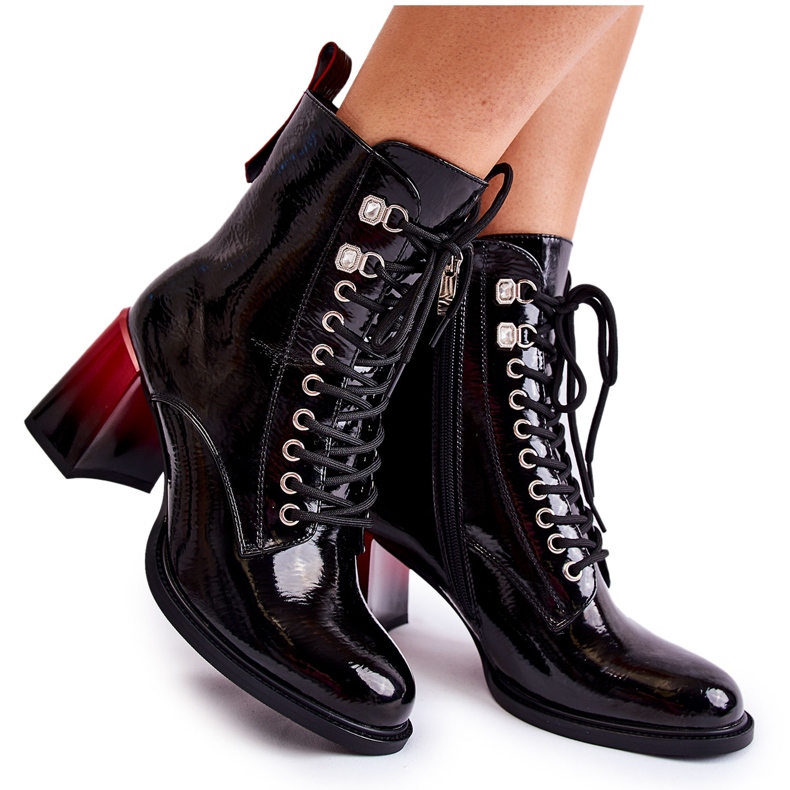 S.Barski Botas de salto alto quentes pretas da moda Alisse preto