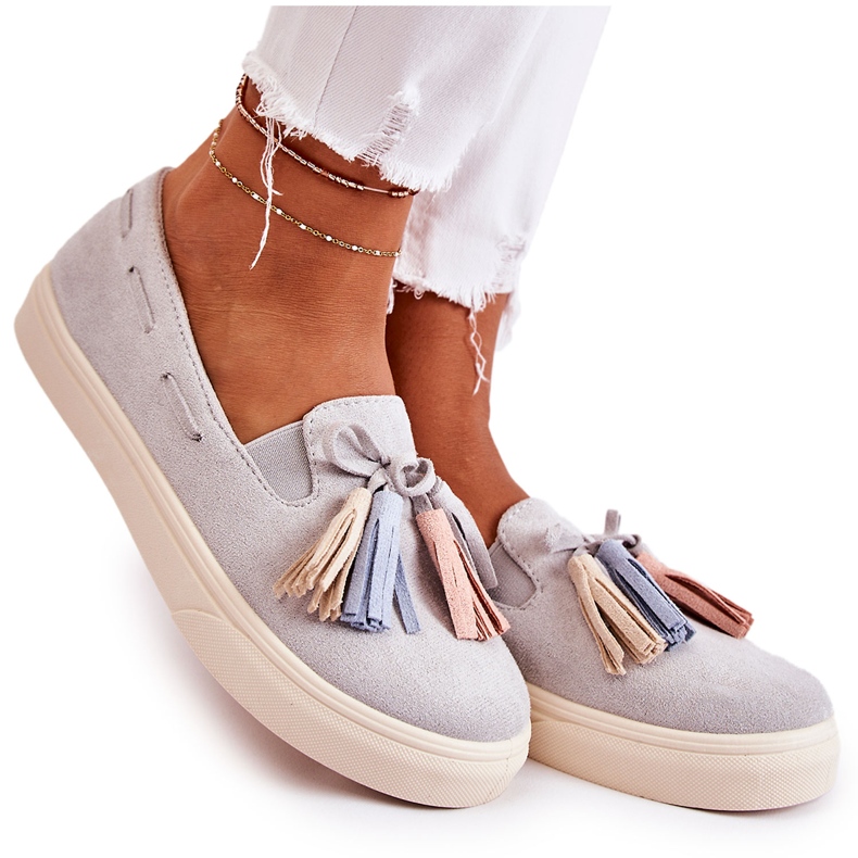 PS1 Tênis feminino slip-on cinza Venira