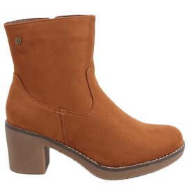 Botas de salto de borracha Linzi Camel marrom