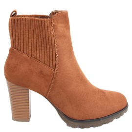 Botas femininas de salto alto Rosst Camel marrom