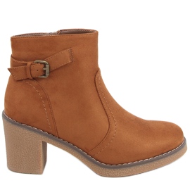 Botas com salto de borracha Retta Camel marrom