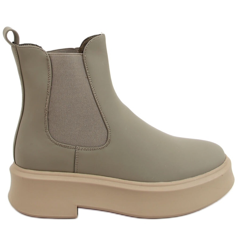 Botas Chelsea em uma sola grossa Laos Green cinza verde