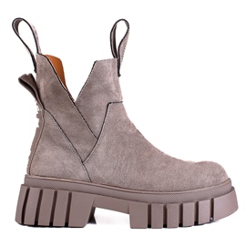 Botas castanhas Shelovet de mulher com plataforma alta marrom