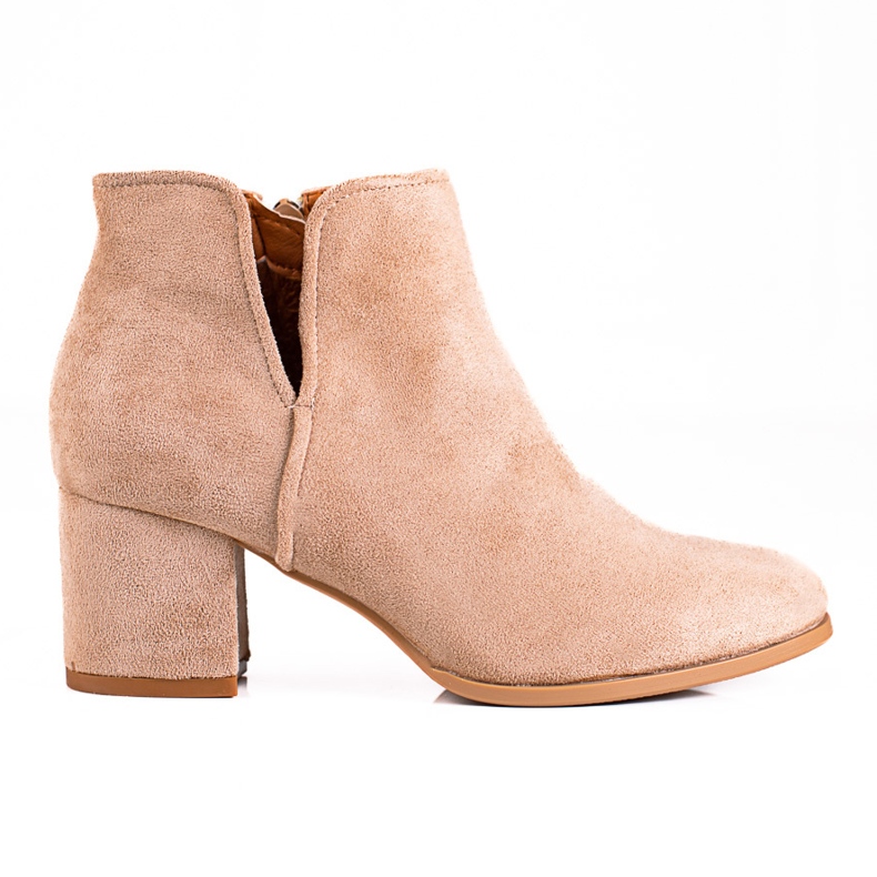Botas de mulher Shelovet bege com recorte Botas de mulher Shelovet bege com recorte