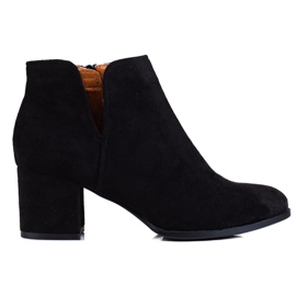 Botas de mulher Shelovet pretas com recorte preto