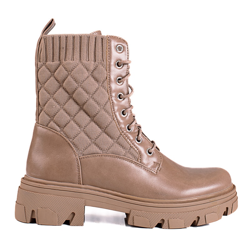 Bolsas femininas acolchoadas com cordões Shelovet bege castanho