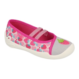 Chinelos infantis Befado com morangos 116X305 rosa