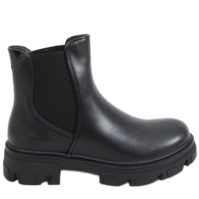 Bota Chelsea de salto alto Finn Black preto