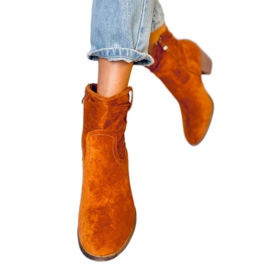 Botas de salto alto Bedd Camel marrom