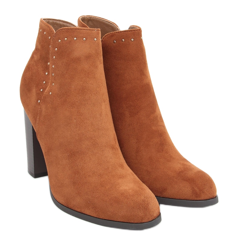 Botas de salto alto da Nora Camel castanho