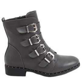 Botas com fivelas Punto Gray cinza