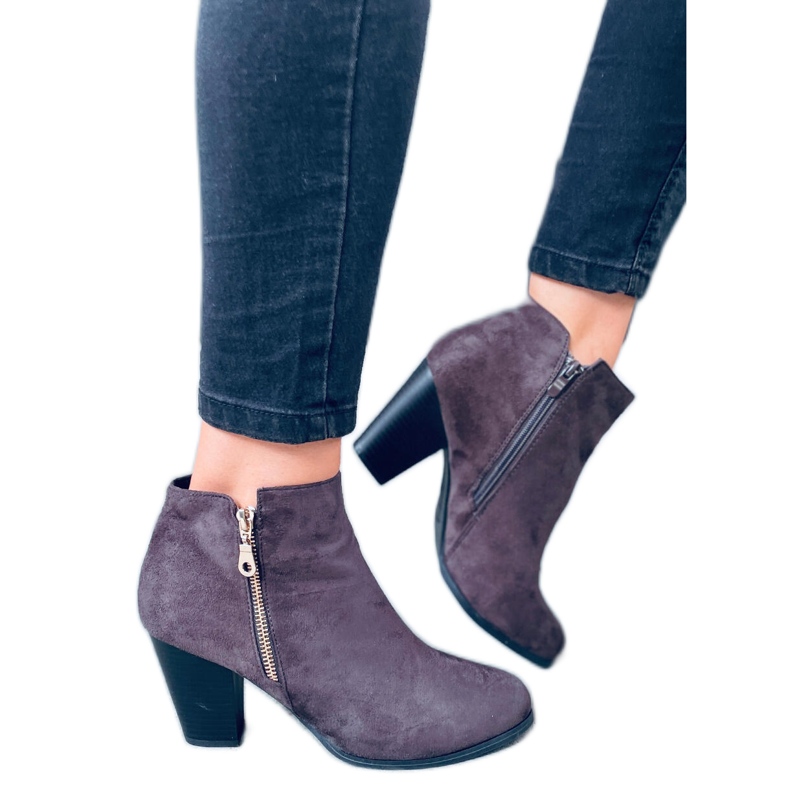 Botas de salto alto de camurça Antone Grey cinza