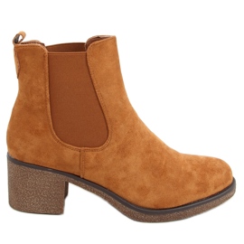 Botas Chelsea de salto baixo Samara Camel marrom