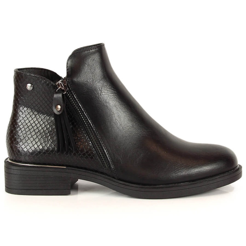 Botas femininas Jodhpur botas pele de cobra preta Vinceza preto