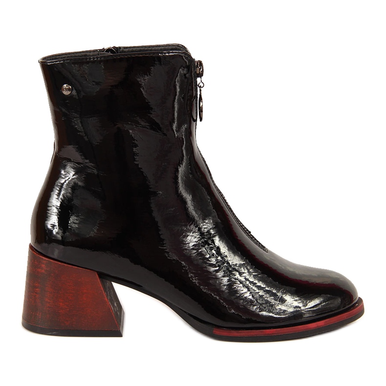 Botas de salto alto laqueadas pretas de mulher por Vinceza preto