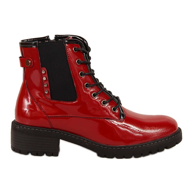 Botas lacadas isolantes vermelhas de mulher Vinceza vermelho
