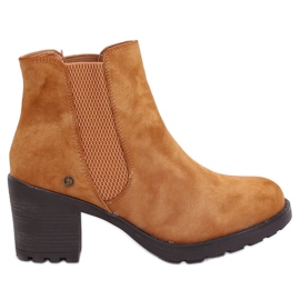 Botas Chelsea Salto alto Balea Camel castanho