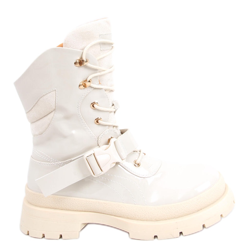 Botas militares Jens Beige envernizadas bege