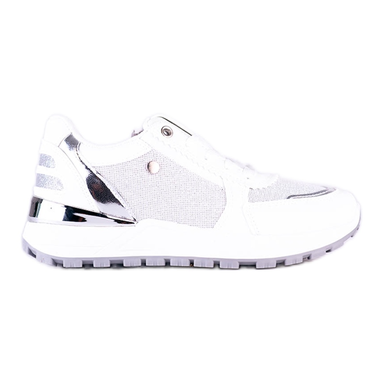 Tênis esportivo feminino Shelovet branco com glitter