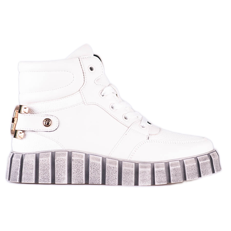 W. Potocki Botas esportivas femininas Potocki branco na plataforma